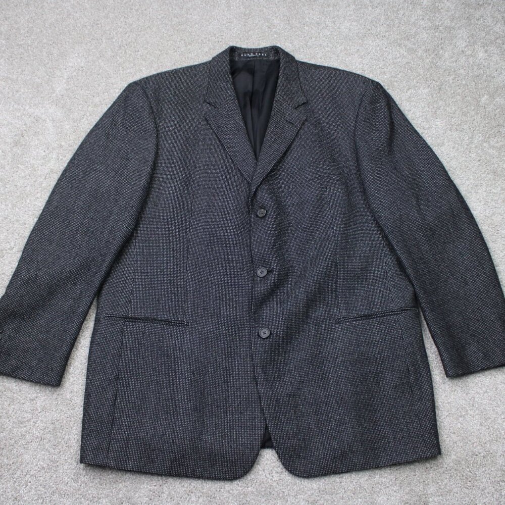 BOSS Hugo Boss Einstein US Blazer Mens 44R Black Wool 3‎ Button Sports Jacket